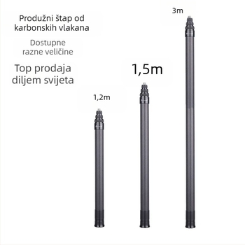 Karbon selfie štap proširen za Insta360 X4/X5, kompatibilan s DJI Action4/5Pro i GoPro 11/10, Ruby HB-300T