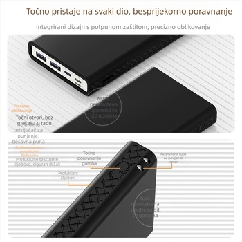 Silikonski zaštitni kućište za Romoss PHG10F-251 Power Bank 10000mAh – potpuno pokriće, otporno na šokove i padove