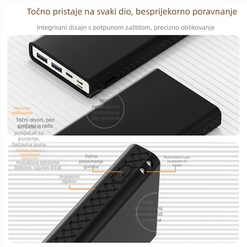 Silikonski zaštitni kućište za Romoss PHG10F-251 Power Bank 10000mAh – potpuno pokriće, otporno na šokove i padove
