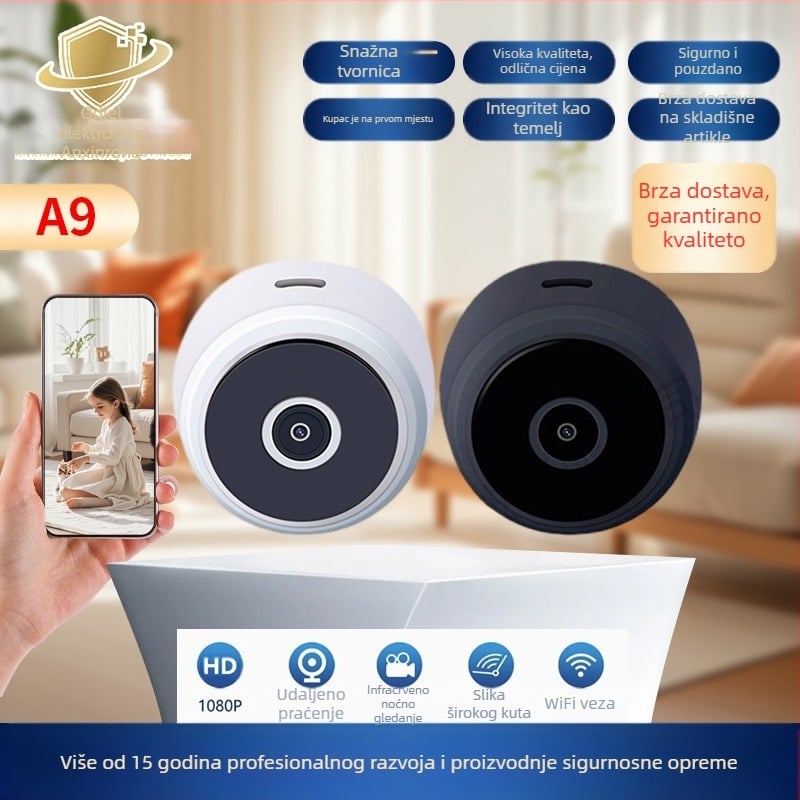 A9 Obična kamera noćni vid, minimalno osvjetljenje 0,001 lux, IR domet 8 m, detekcija pokreta