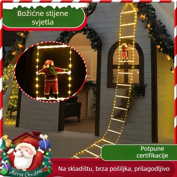 Božićne LED svjetla za ljestve, vanjska dekoracija, 300 LED, IP55, napajanje ≤36V, temperatura boje 300K, vijek trajanja 10 godina