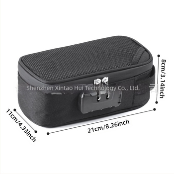 Putna kutija kvadratnog oblika sa kombiniranim zaključavanjem i filtrom za deodoriranje za dodatke za pušenje (polester, model CL109)