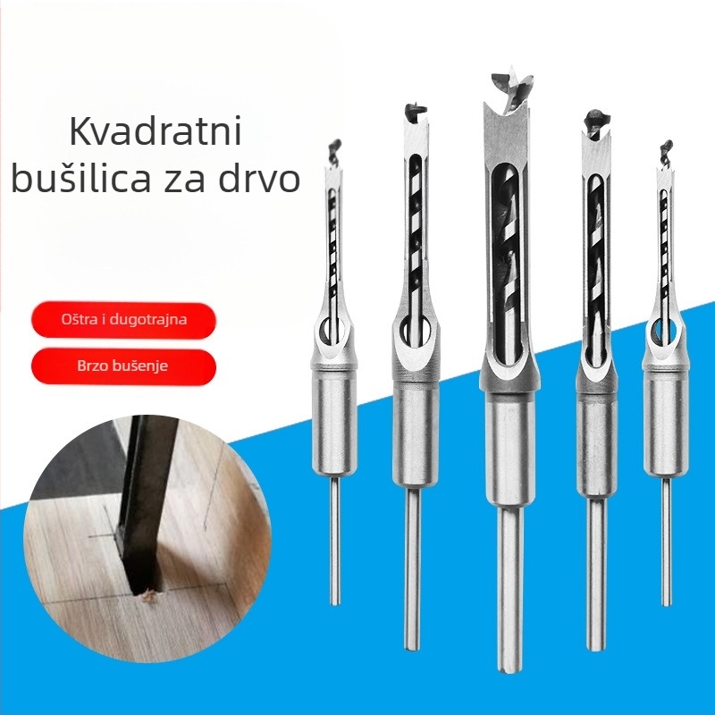 Drill za drvo za četvrtaste otvore – mortise za četvrtaste spojeve, četvrtasti otvor, jezgra vrha