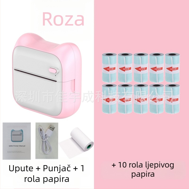 GOTOOGO 57mm USB termo foto printer – prenosivi džepni printer za studente, kompatibilan s Androidom i iOS-om