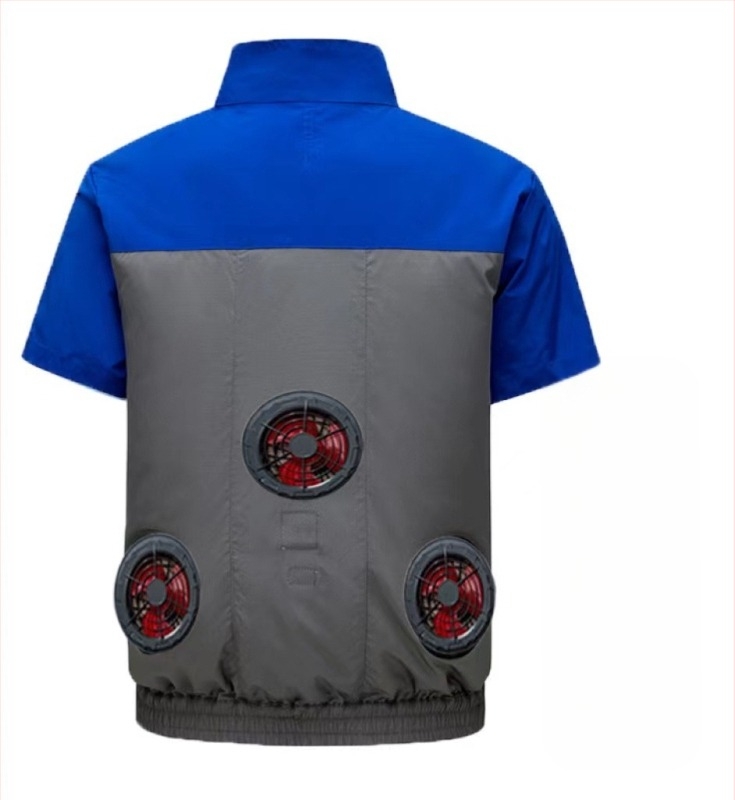 Muško zaštitno radno jakna s kratkim rukavima, hlađenje, poliester tkanina, ljeto, za tvornice