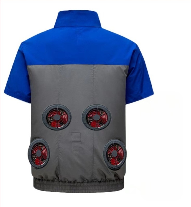 Muško zaštitno radno jakna s kratkim rukavima, hlađenje, poliester tkanina, ljeto, za tvornice