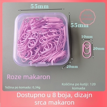 Mini srcolik metalni klips za papir, u kutiji, model Mini Love Paper Clip
