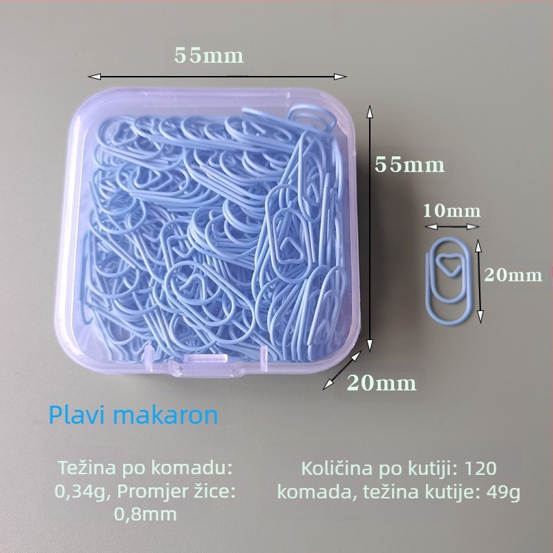 Mini srcolik metalni klips za papir, u kutiji, model Mini Love Paper Clip