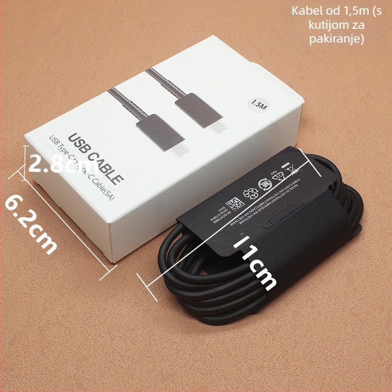 Type-C kabel za brzo punjenje, Quick Charge, 5A, TPE