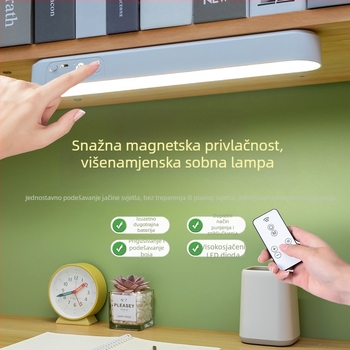 Studijska stolna lampa s zaštitom očiju, daljinsko upravljanje, tri boje temperature svjetla, ugrađena baterija, lampica za učenje