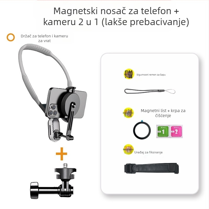 NOZI nosač za sportsku kameru – prvi pogled, 360° snimanje s telefonom, aluminijski okvir, podrška prilagođavanju i stabilizacija slike