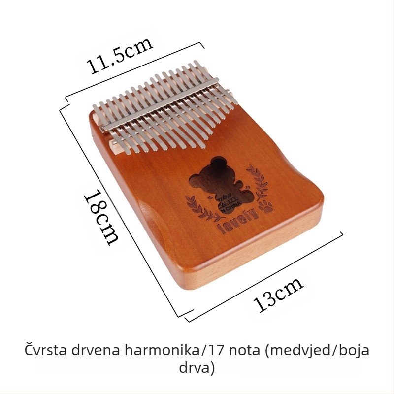 Wensheng Kalimba 17-tonska – Profesionalni instrument, Model 17 Tone, Specifikacija W-17T, Kartonsko pakiranje