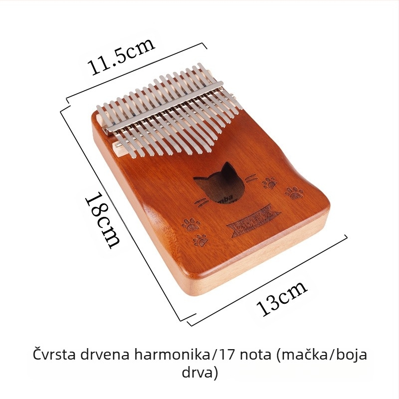 Wensheng Kalimba 17-tonska – Profesionalni instrument, Model 17 Tone, Specifikacija W-17T, Kartonsko pakiranje