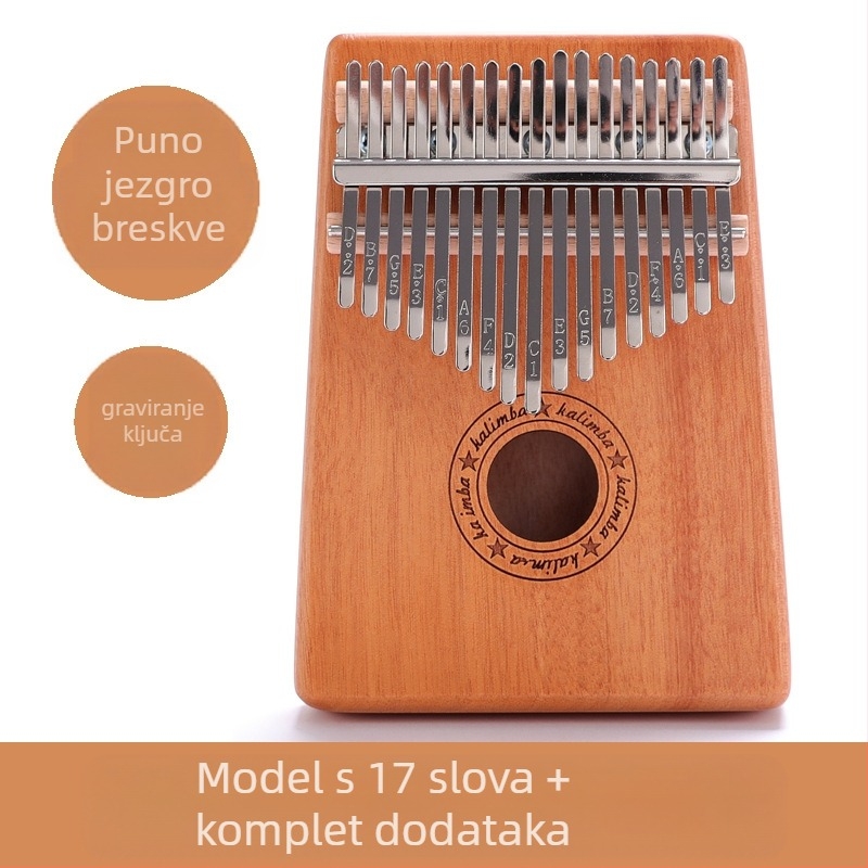 Wensheng Kalimba 17-tonska – Profesionalni instrument, Model 17 Tone, Specifikacija W-17T, Kartonsko pakiranje