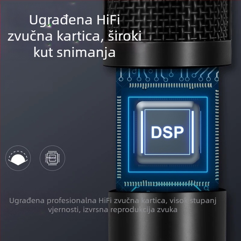 BM-800USB USB mikrofon za računalo za snimanje s kardioidnim uzorkovanjem, 20Hz-20kHz, SNR ≥70dB, aluminijsko kućište