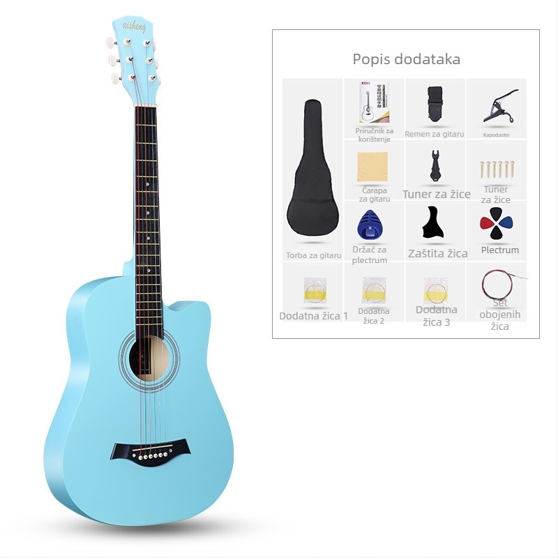 Ai Sheng folk gitara, tijelo Basswood, ABS fingerboard, model 38-41