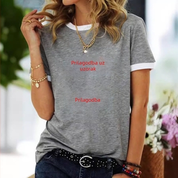 Ženski T-shirt s otiskom, 90–95% poliester, kratkih rukava, okrugli izrez