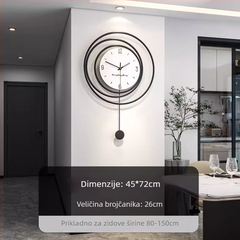 Moderne metalne zidne sat YH323 s brojčanikom od organičnog stakla, analogni prikaz, napajanje baterijama, za dnevni boravak, spavaću sobu i radnu sobu