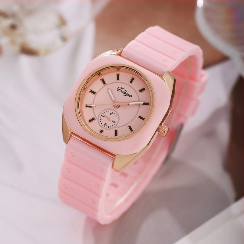Ženski kvarcni sat s silikon remenom, kružni brojčanik, Zhongsheng mehanizam