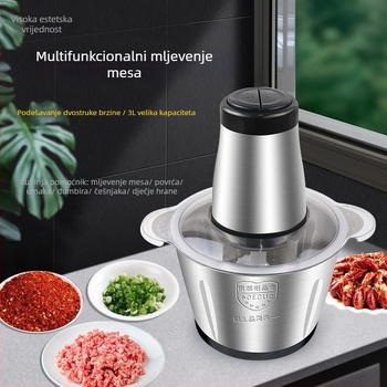 Kućna mlinica za meso i mikser | kapacitet 1–3 L; tijelo od nehrđajućeg čelika; 4 oštrice; maksimalna brzina 10 000 o/min; buka < 36 dB
