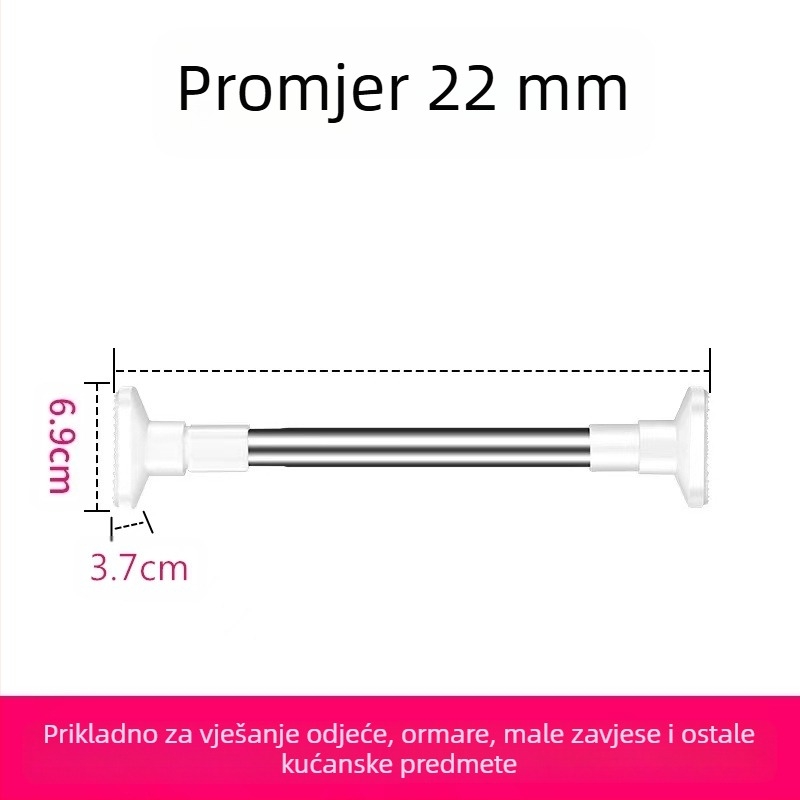 Držač za odjeću od 201 nehrđajućeg čelika, teleskopski, bez bušenja, za kupaonicu
