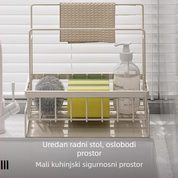 Kuhinjski držač za spužve i krpe, prijenosni, od karbonskog čelika, model L13-, podni stalak za pohranu.