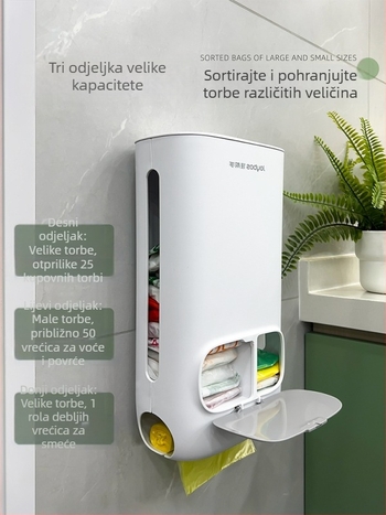 Kutija za pohranu vrećica za smeće, metalna konstrukcija, kapacitet 18L, japanski stil, moguća tiskanja logotipa