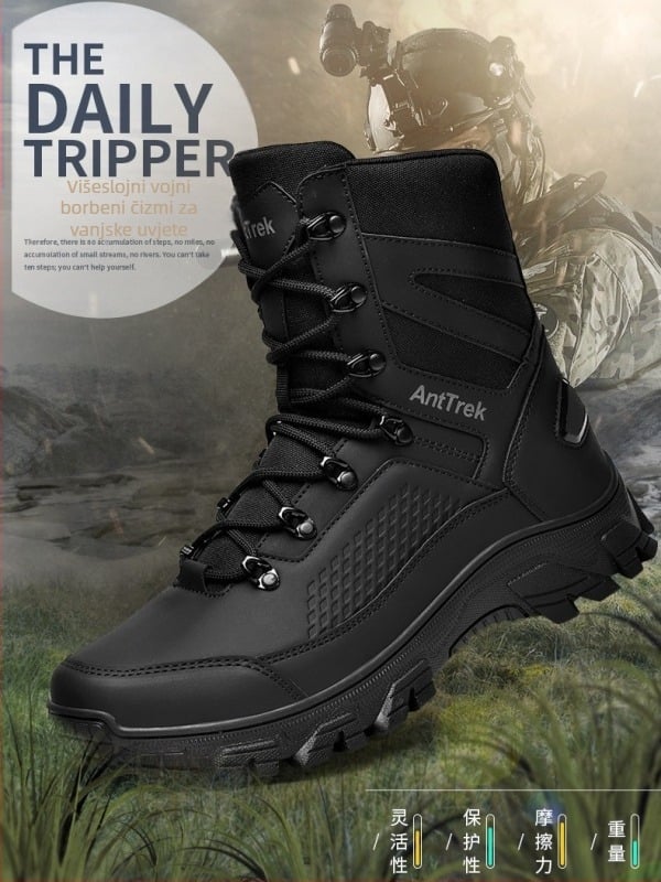 Muške visoke taktičke čizme za outdoor planinarenje, Oxford platno