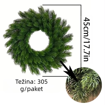 Umjetni božićni vijenac s borovim grančicama, plastika, američki stil, polu ručni, polu mehanički rad