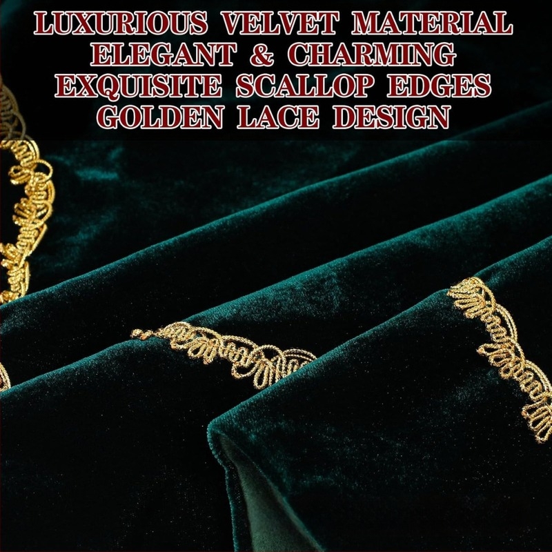 Baršunasta božićna suknja za bor, američkog stila, šivano, model ZX-090