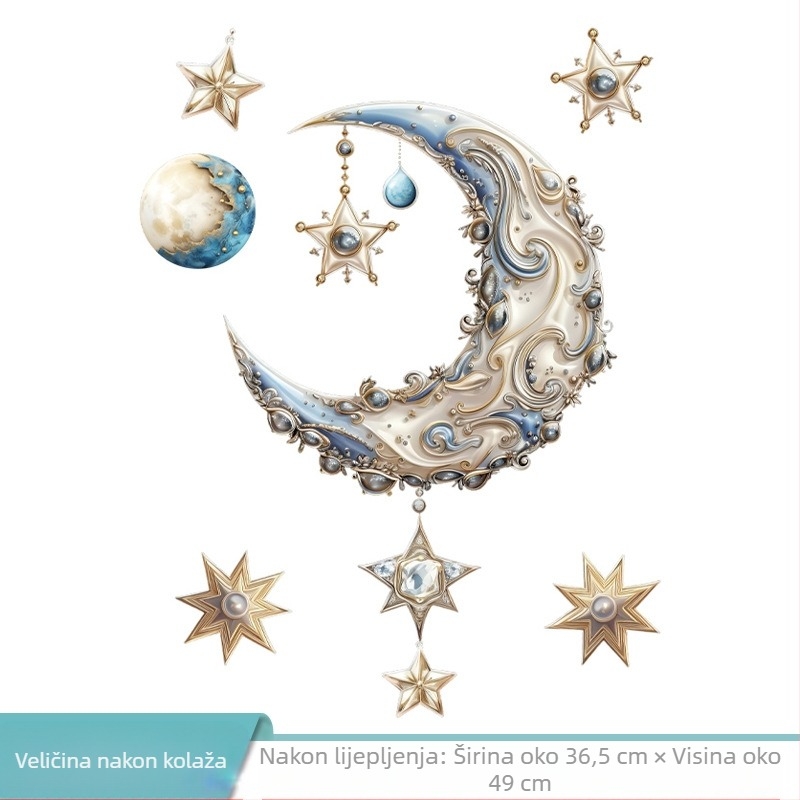 Naljepnica za zid - PVC, vodootporna dekoracija za dnevnu sobu i spavaću sobu, moderan i jednostavan stil, ravni dizajn (PVC; vodootporna; dnevna soba; spavaća soba; moderan)