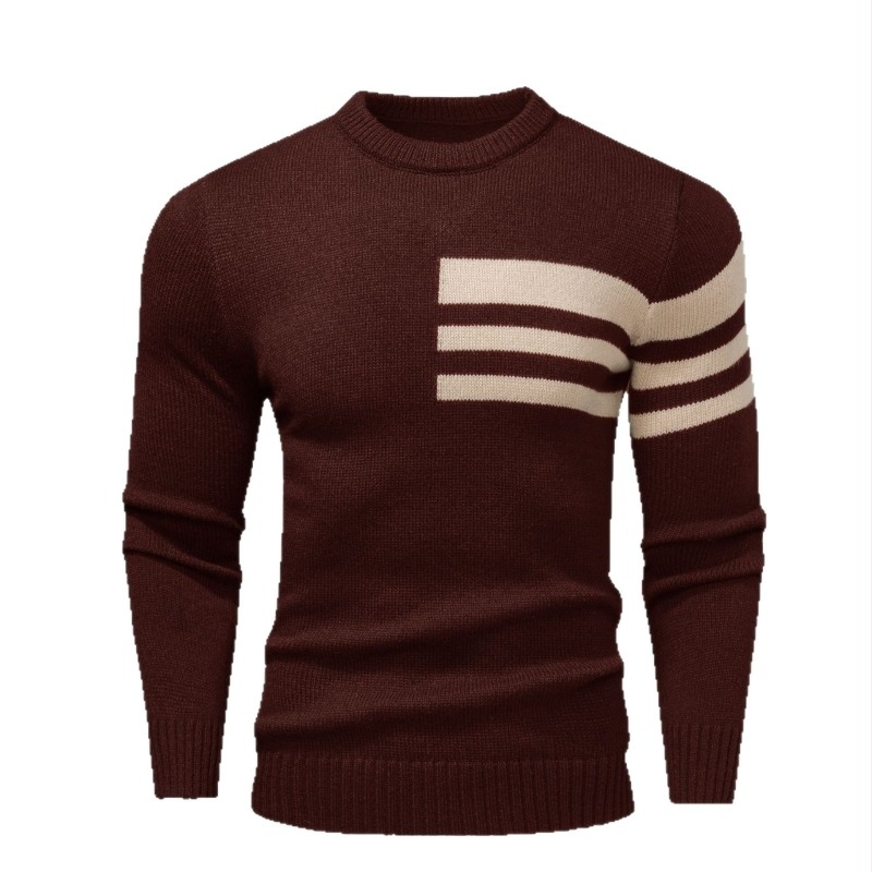 Pleteni pulover s blokovima boja, slim fit, dugi rukavi, preklopni ovratnik, sintetička smjesa, 100% poliestera