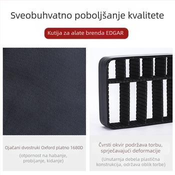 Torba za šminku od Oxford materijala, okomiti kvadratni oblik, džep sa zipom, otvaranje na zip, kapacitet 36–55 L