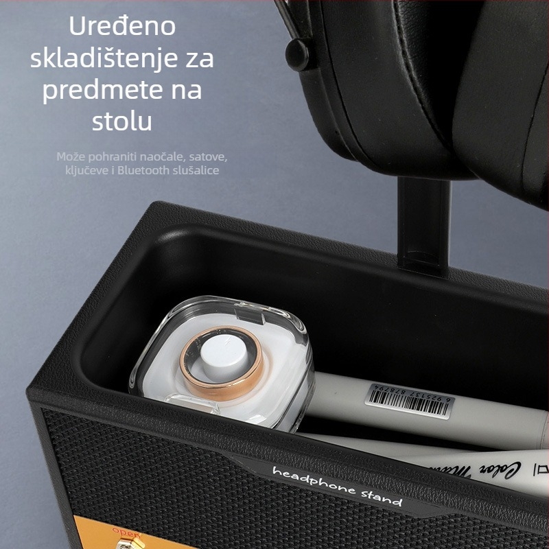 Stolni stalak za prikaz slušalica i zvučnika – višenamjenski skladišni stalak, plastika, jednoslojni, pomični