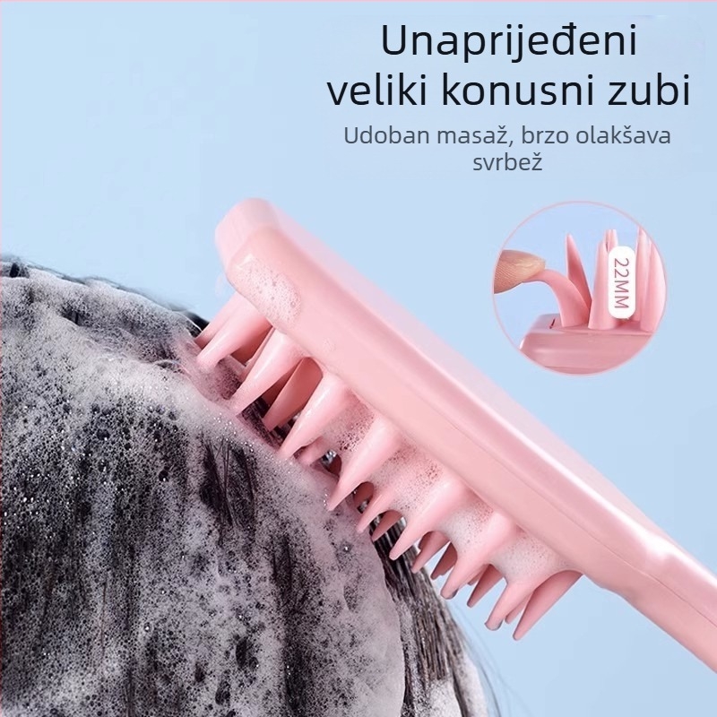 Šampon četka s dugim držalom – plastična masažna četka za vlasište, završna obrada Seiko, korejski stil