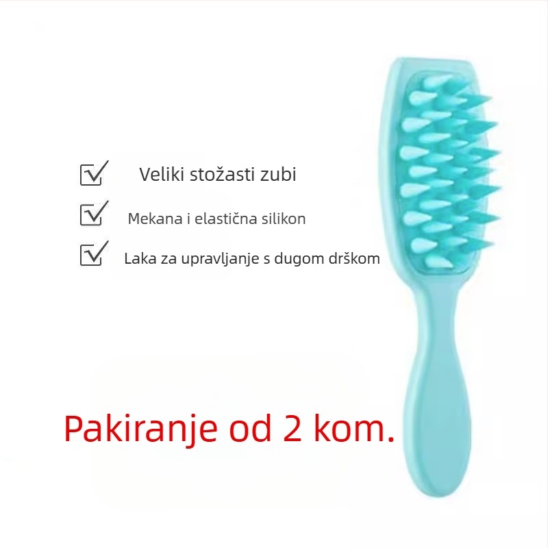 Šampon četka s dugim držalom – plastična masažna četka za vlasište, završna obrada Seiko, korejski stil