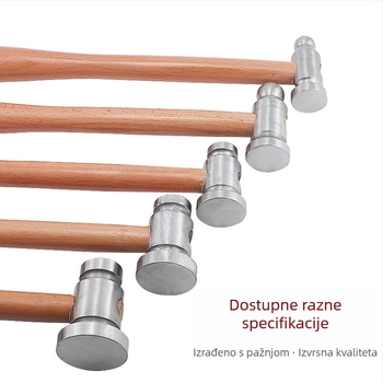 Drveni držač čekić s okruglom glavom, željezna ravna glava, ručno izrađeni alat za preradu metala (zlato i srebro)