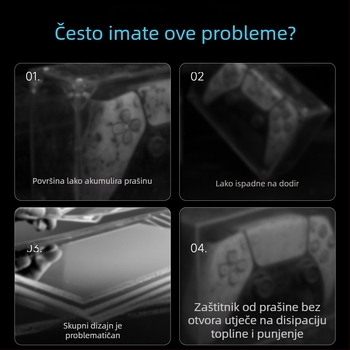 Kutija za zaštitu prašine PS5 kontrolera – prozirno akrilno kućište PS5 kontrolera (Model L1172, Težina 367 g, Materijal: akril)