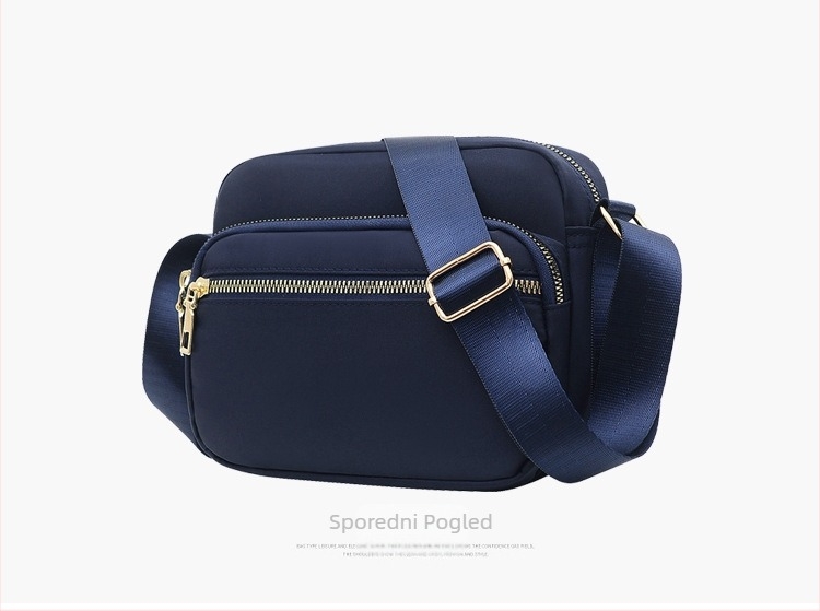 Ženska kompaktna kvadratna torbica za dnevnu upotrebu — gradski jednostavni stil, materijal Oxford tkanina, vodoravni kvadrati oblik, zatvarač, unutarnja džep sa zatvaračem.