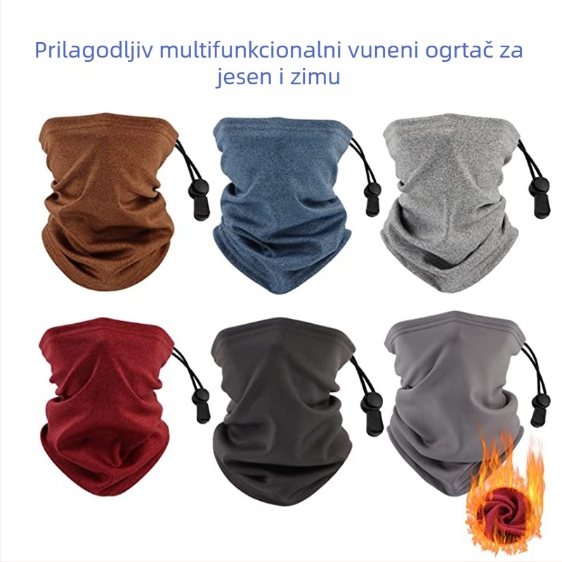 Bo Yue Maska za lice za biciklizam i šal za vrat od poliestera i flisa, unisex, prilagođeni logotip