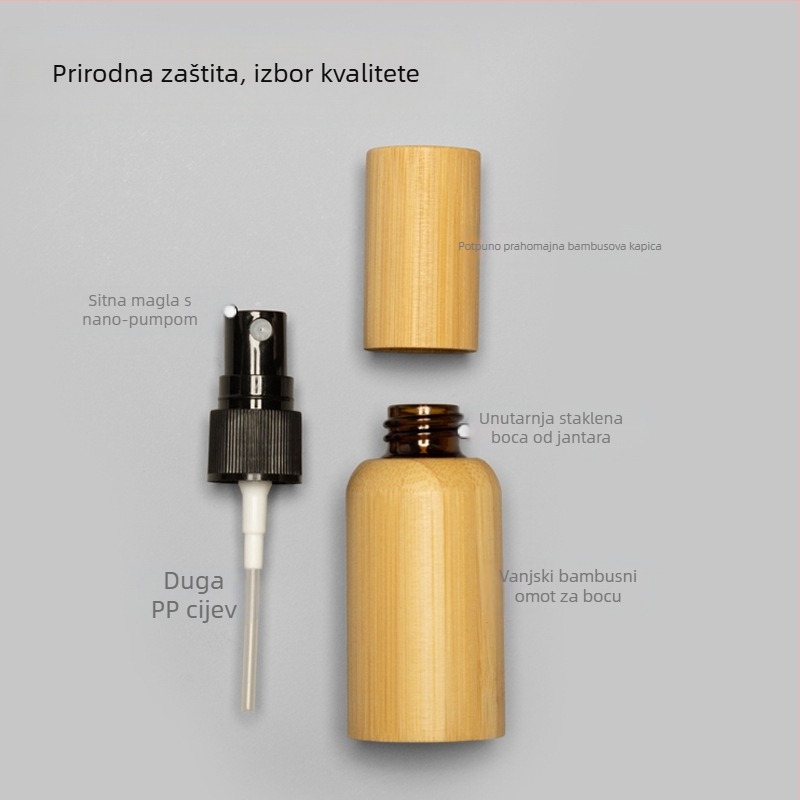Spray boca s kapom od bambusa — materijal Nanzhu, izduvna forma, polirani završni sloj, prilagodljiv dizajn