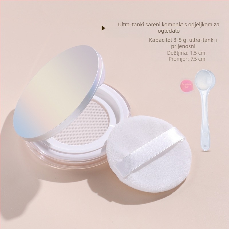 Kompaktna kutija za prašak papra, prijenosna, vodonepropusna, s elastnom mrežom i velikim kapacitetom.