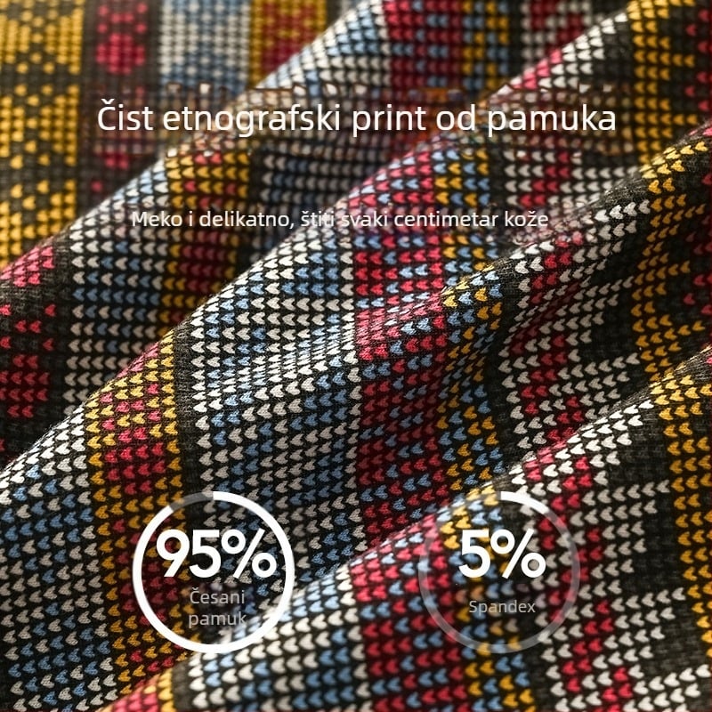 Muške bokserice s retro etničkim uzorkom od pamuka, prozračne, antibakterijske, udobne, srednji struk