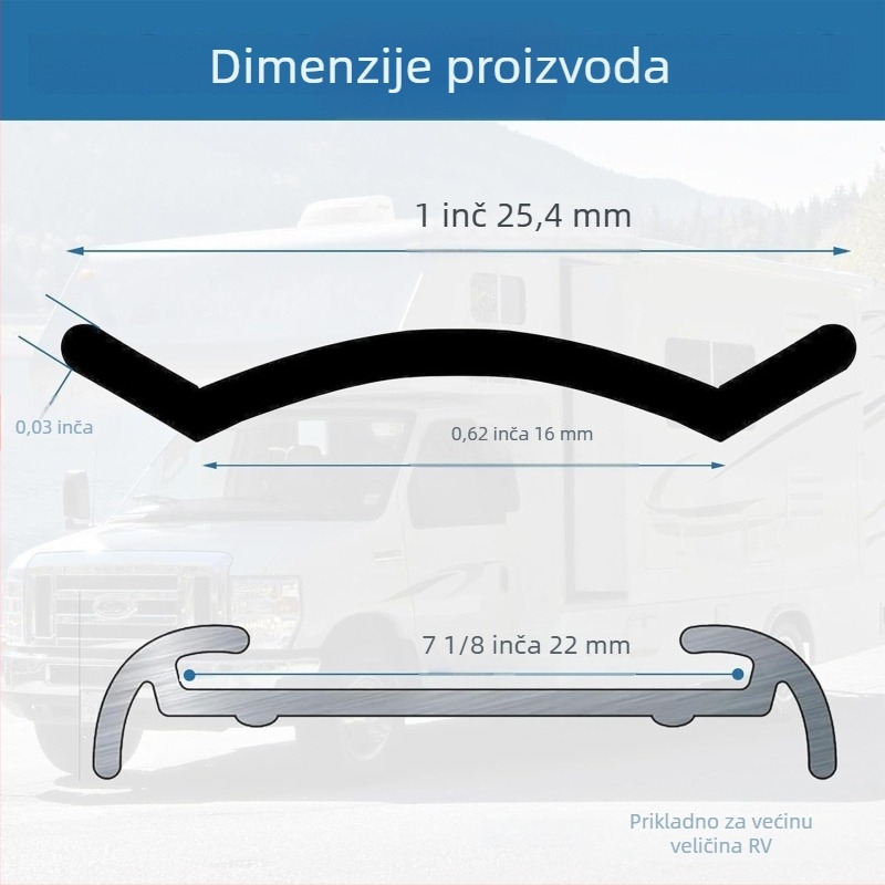 RV kutni profil s PVC brtvom i aluminijskim profilom za prijelaz – zvučna izolacija, 10-0116