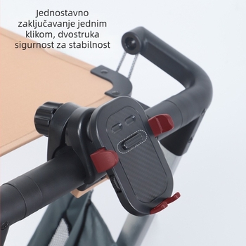 Držač telefona za auto za bebu – ABS materijal, univerzalni stalk za navigaciju kolica, Penguin Cup Holder