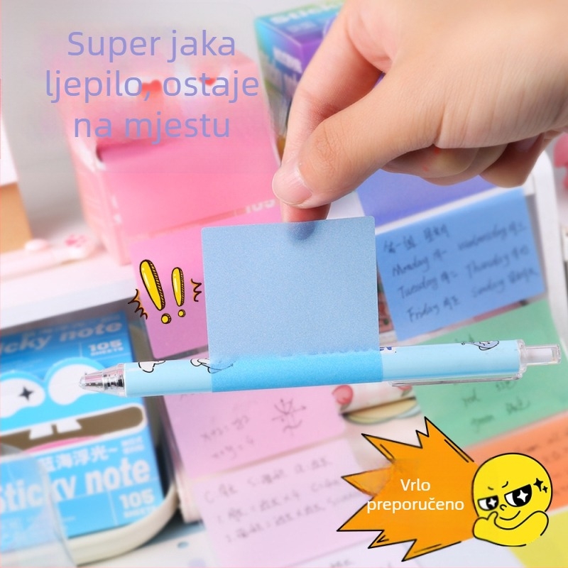 Samoljepljive bilješke s prozirnim materijalom, ponovno postavljive, 105 listova