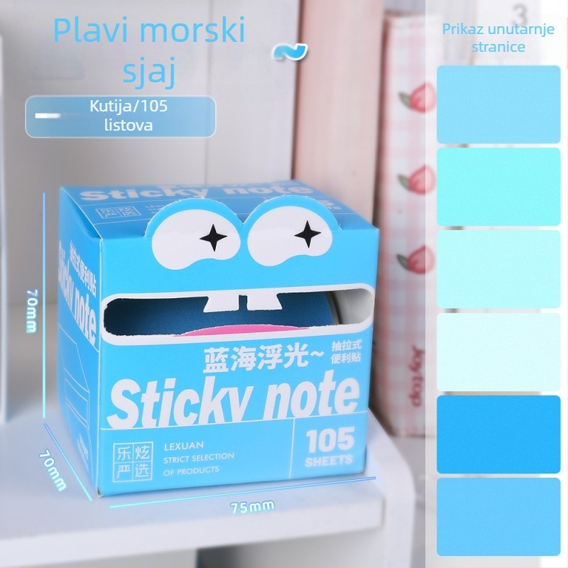 Samoljepljive bilješke s prozirnim materijalom, ponovno postavljive, 105 listova