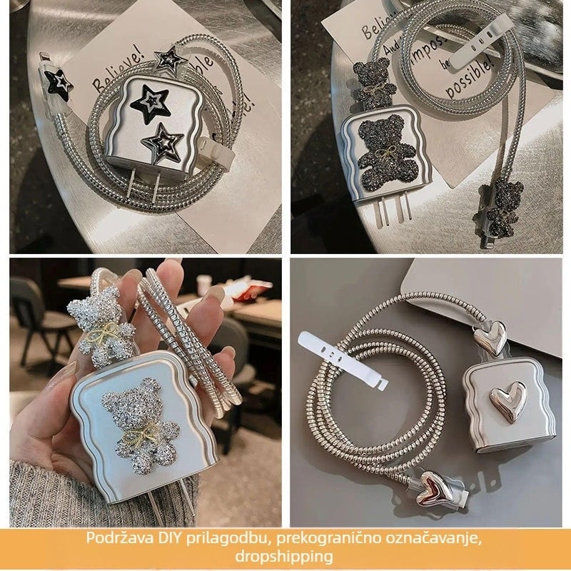 Dijamantni naljepak za zaštitu kabela iPhone 16/15/14, TPU, Model 012