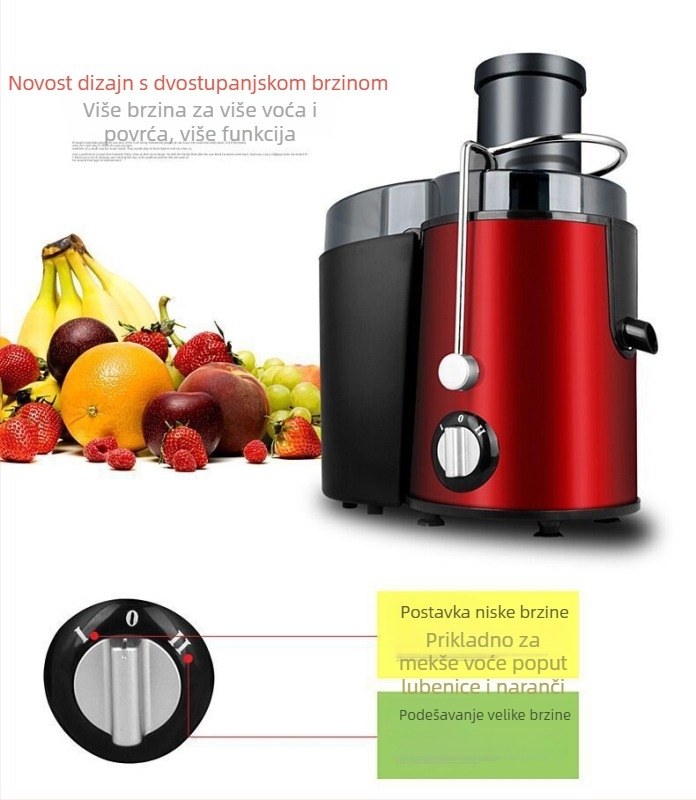 Automatski višenamjenski sokovnik s odjeljivanjem pulpe, kućna upotreba (Snaga: 501–800 W; Kapacitet: 401–600 ml; Maksimalni prinos soka: 401–600 ml; Tijelo: nehrđajući čelik)