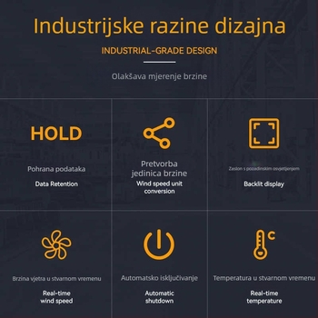 Digitalni ručni mini mjerač brzine vjetra s impelerom, mjerenje protoka zraka, model ST9606